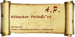Albecker Pelbárt névjegykártya